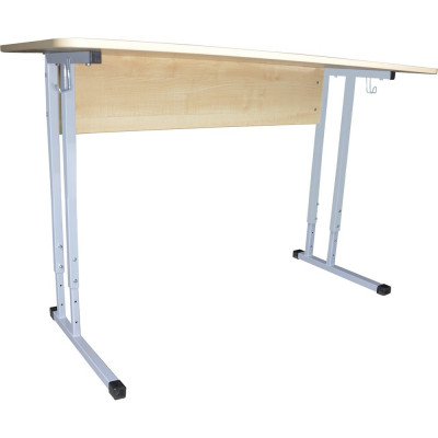 Стол-парта ОФИСМАГ 2-местный регулируемый Умник, 1200x500x520-640 мм, рост 2-4, серый каркас, Лдсп клён 532724