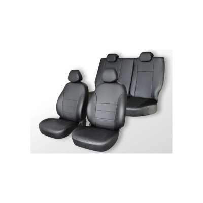 Чехлы на сиденья DEFLY Renault Sandero Stepway 2014-2022, экокожа черная Rn11-2K