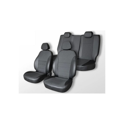 Чехлы на сиденья DEFLY Mitsubishi ASX, 2010-2022, экокожа черная/жаккард Mts1-2C