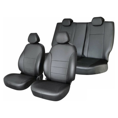 Чехлы на сиденья DEFLY Toyota Funcargo, 1999-2005, широкие сиденья 1 ряда, экокожа черная Ty48-2K