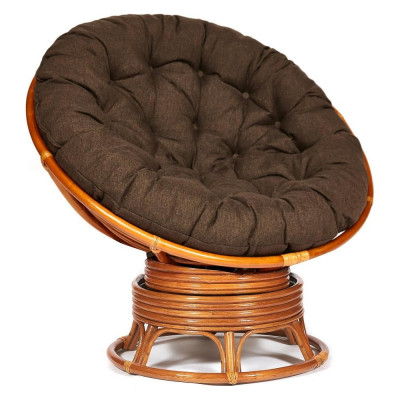 Кресло-качалка Tetchair PAPASAN w 23/01 B / с подушкой / Cognac (коньяк), ткань Коричневый, 3М7-147 13747