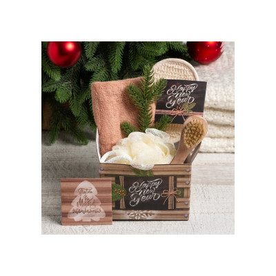 Подарочный набор Этель Happy New year полотенце 30х60 см и аксессуары (4 предмета) 5142194