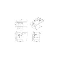 Мойка ALVEUS PURE 60 KMB-90 980х525 мм, 1+1/2 правая в комплекте с сифоном 1127259 1103655
