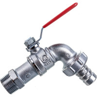 Шаровой водоразборный кран Giacomini R621 латунь, со штуцером 007-0832