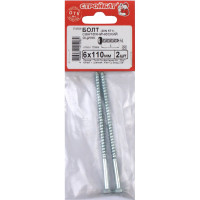 Сантехнический болт Стройбат DIN 571 6x110 белый цинк 2 шт 243951