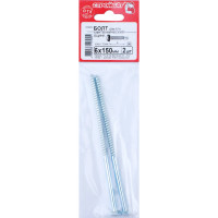 Сантехнический болт Стройбат DIN 571 6x150 белый цинк 2 шт 310060