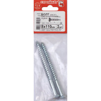 Сантехнический болт Стройбат DIN 571 8x110 белый цинк 2 шт 310070