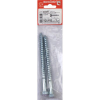 Сантехнический болт Стройбат DIN 571 12x150 белый цинк 2 шт 310160