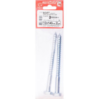 Сантехнический болт Стройбат DIN 571 12x140 белый цинк 2 шт 310150