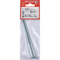 Сантехнический болт Стройбат DIN 571 6x130 белый цинк 2 шт 310040