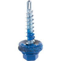 Кровельный саморез Госкреп 4,8х28 мм, RAL 5005, ярко-синие, 300 шт., большой пластиковый контейнер, 1000 мл 2-0016560