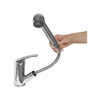 Смеситель для кухни Paini Creta с выдвижной лейкой и поворотным изливом хром 42CR568LMKM