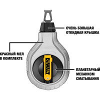 Разметочный шнур DEWALT 6:1 + красный меловой порошок DWHT47408-0