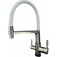 Смеситель для кухни OUTE с гибким изливом и дополнительным выводом под фильтр, титан T61303BY