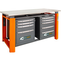 Двухтумбовый верстак Toollbox с регулируемой столешницей серии TBP1500 (TB4-TB5)