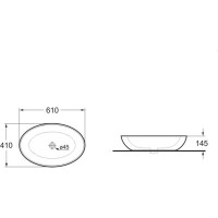 Керамическая раковина VINCEA 610x410x145, накладная, цвет белый VBS-115