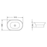 Керамическая раковина VINCEA 510x395x150, накладная, цвет белый, VBS-205