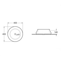 Керамическая раковина VINCEA 400x400x140, накладная, цвет белый VBS-109