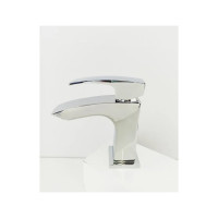 Смеситель для раковины OUTE однорычажный, цвет хром, высота 176 мм, монолитный излив, каскадная подача воды, латунь T1001-1