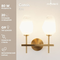 Настенный светильник Moderli Бра Catris латунь, полупрозрачный V10314-2W