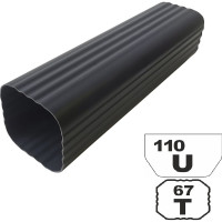 Водосточная труба VN ПВХ 1,5 метра, U110/67, серый TG15