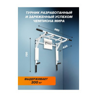 Турник Absolute Champion Абсолют белый с черными ручками и белыми мягкими элементами АЧ 10406