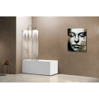 Душевая шторка на ванну VINCEA 1140x1400, хром, стекло шиншилла, левая VSB-12114CH-L