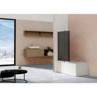 Душевая шторка на ванну VINCEA 1000x1450, хром, стекло тонированное VSB-1E100CG