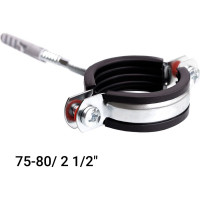 Хомут с EPDM уплотнителем UWS 75-80 мм 2 1/2 с гайкой М8 в комплекте ш+д 130782