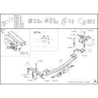 Полностью оцинкованный фаркоп GALIA для Honda Jazz 2008-2014, Honda Fit 2008-2013 тип шара A H079A