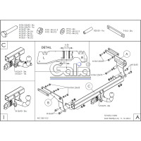 Полностью оцинкованный фаркоп GALIA для Toyota Yaris 2014-2020 быстросъемный шар T069C