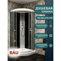 Душевая кабина Bauedge BAU Dream 90x90x215, прозрачное закаленное стекло, черная SB0007B