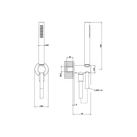 Душевой набор Gessi ручной душ, шланговое подсоединение, держатель, шланг 1500 мм, лейка с защитой от известкового налёта, цвет Black XL 54023.299