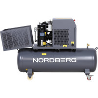 Компрессор винтовой NORDBERG 5,5 кВт, 10 бар, 660 л/мин, ресивер 230 л, IP54 NCF7,5R