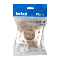 Розетка Intro 2P, 16А, 250В, IP20, СУ, Plano, шампань Б0030055