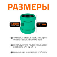 Двойная муфта ливневой канализации Ostendorf 125 мм 777400