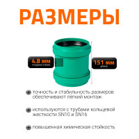 Ремонтная муфта ливневой канализации Ostendorf 125 мм 778400