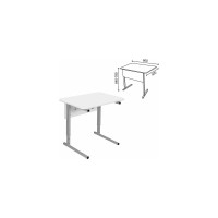 Стол-парта ДЭМИ 1-местный регулируемый Сут.54, 600x500x640-780 мм, рост 4-6, серый каркас, ЛДСП белая 532710