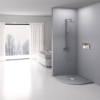 Поддон для душа VINCEA из искусственного камня, 900x900x25, серый VST-4SQ9090G