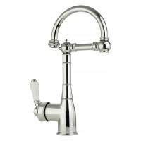 Смеситель для кухни Migliore CUCINA ERMITAGE излив пантограф, ручка белая, хром 18225