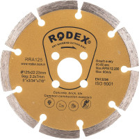 Диск алмазный отрезной сегментный Rodex стандартный 125х1.9х22.2 мм Bull RRA125