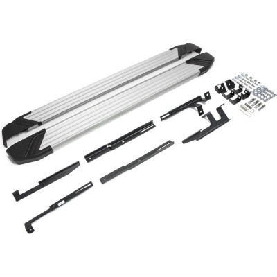 Пороги на автомобиль Rival Silver для Mazda CX-5 I 2011-2017 г.в., 173 см, 2 шт., алюминий F173AL.3801.3