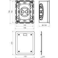 Коробка с крышкой KOPOS для утепленного фасада 140х180х86-146мм KUZ-V_KB