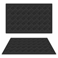 Придверный коврик МУЛЬТИДОМ Шахматка 60х38см черный МК72-36