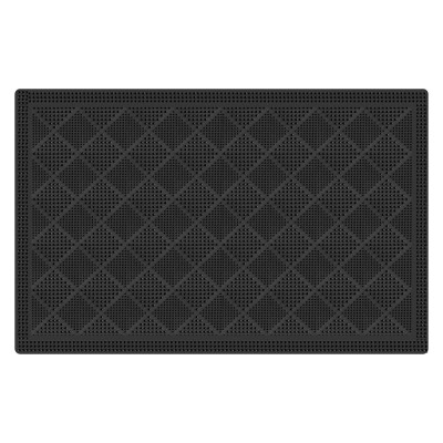 Придверный коврик МУЛЬТИДОМ Шахматка 60х38см черный МК72-36