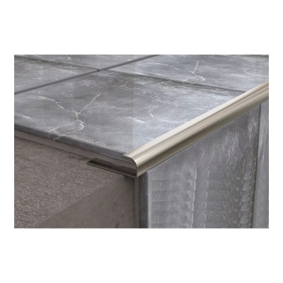 Профиль для плитки ЛУКА из нержавеющей стали 10 мм, 2.7 м, полированный УТ000042896