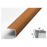 Порог угловой алюминиевый (30х27 мм; 0.9 м; декоративный; вишня) Лука 00000001453