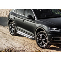 Пороги на автомобиль Rival Bmw-Style круг для Audi Q5 II 2017-н.в., 193 см, 2 шт., алюминий D193AL.0302.2