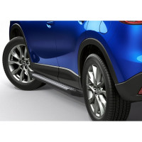 Пороги на автомобиль Rival Bmw-Style круг для Mazda CX-5 I 2011-2017 г.в., 173 см, 2 шт., алюминий D173AL.3801.3