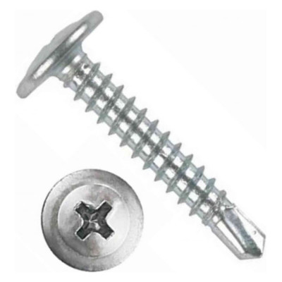 Саморез с прессшайбой Госкреп сверлок., крест./шл., д/алюм., А2, 4.8х60 40 шт. 10-0010263